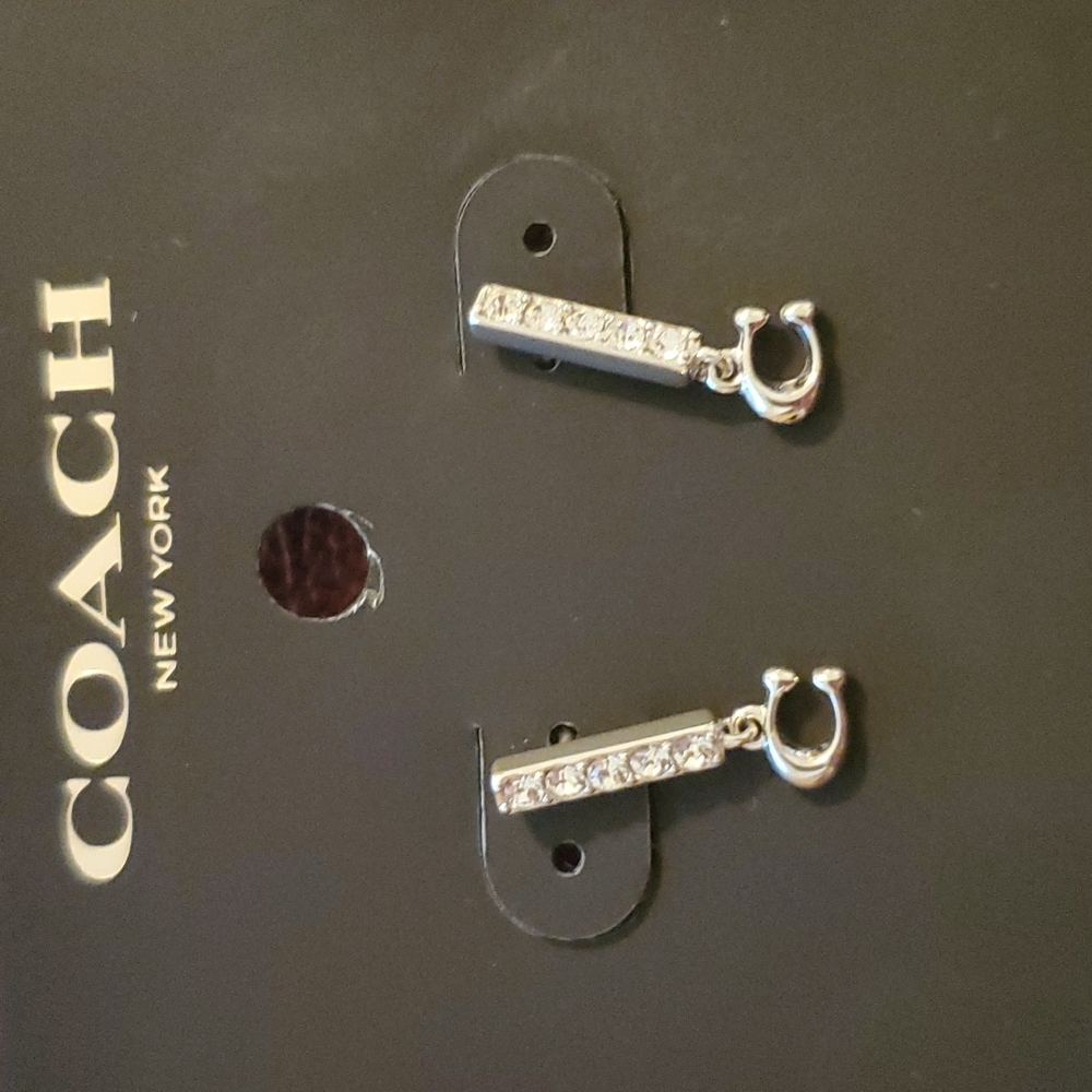 AUTHENTIC COACH SILVER DIAMOND STILETTOS MINI WITH SIGNATURE C AT BOTTOM